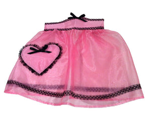 The Boudoir - Organza Half Apron Hot Pink