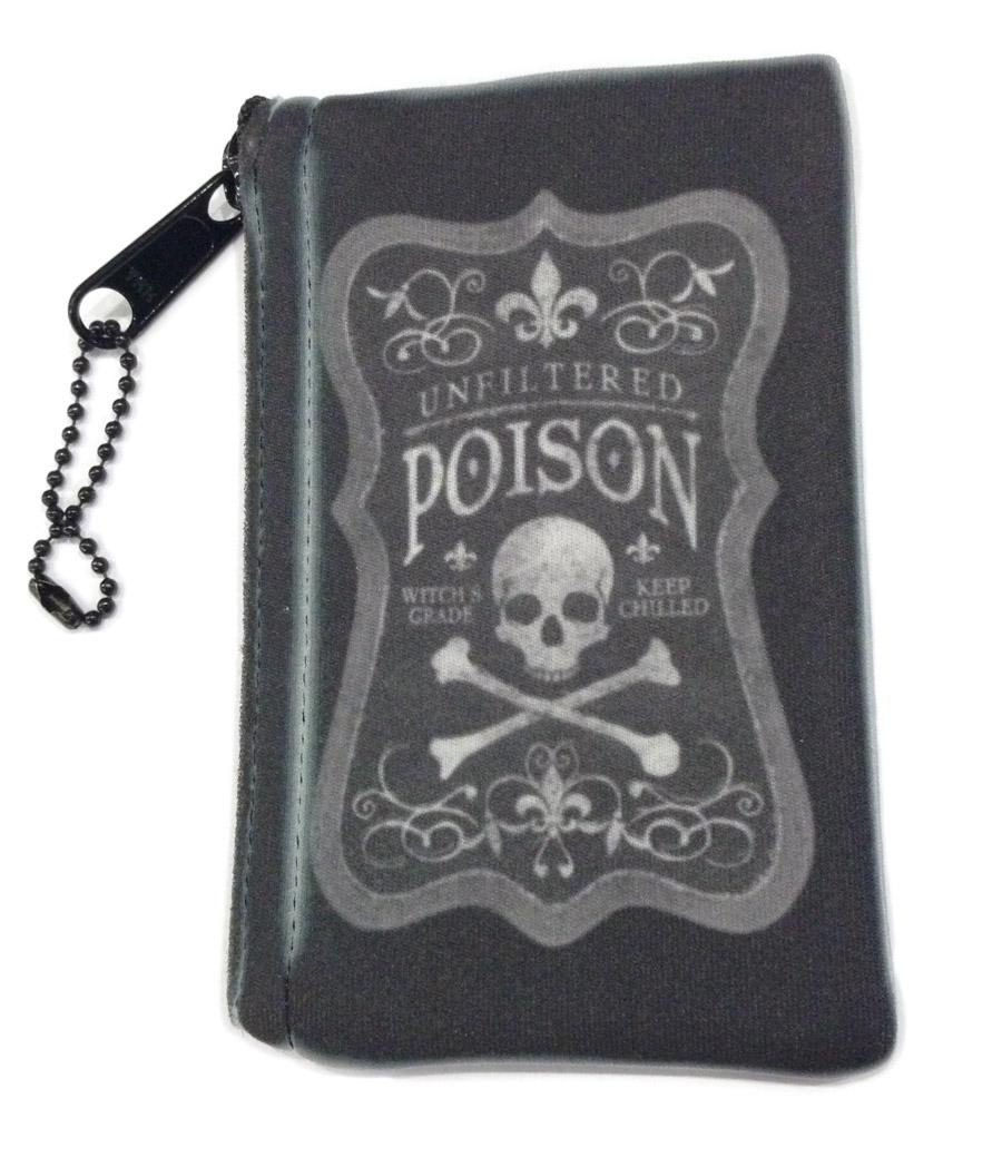 Poison Skull and Crossbones Zipper Case