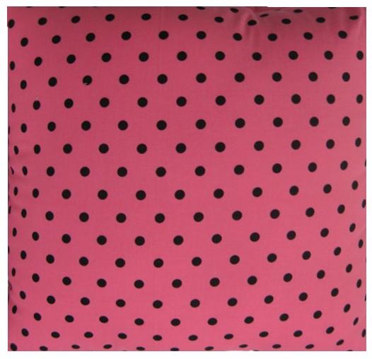 Pink and Black Polka Dot Pillow