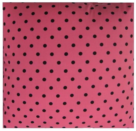 Pink and Black Polka Dot Pillow
