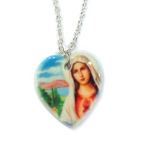 Virgin Mary Heart Necklace