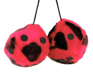 Fuzzy Dice 3" Red Cow