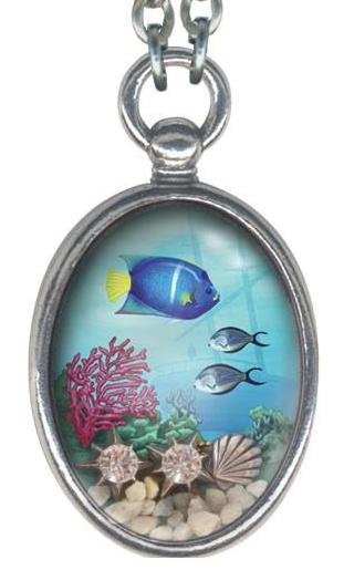 Steampunk Fishes Reliquary Necklace